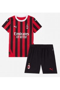 AC Milan Babytruitje Thuis tenue Kind 2024-25 Korte Mouw (+ Korte broeken)